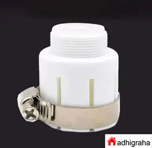 sambungan konektor kran adaptor klem sekrup ke drat luar 21mm jt43 putih