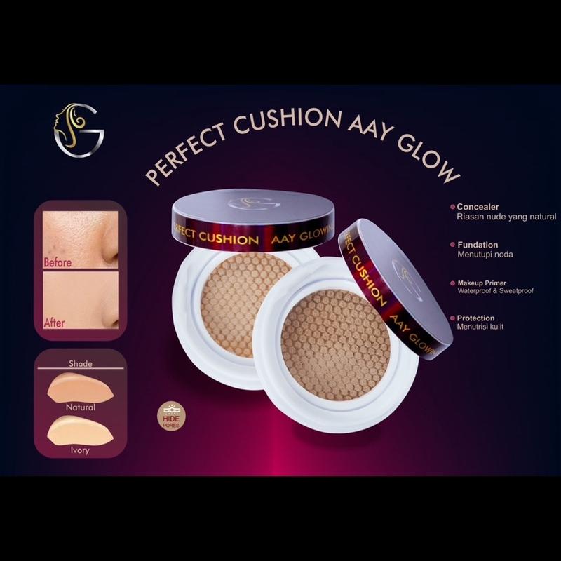 AAY GLOWING PERFECT CUSHION Concealer Foundation Waterproof Wajah Liquid 0