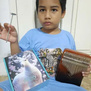Benston Music - Bunga Kalimba 17 / 21 Key Wood Kayu Finger Piano Kunci Musical Instrument Portable Murah Jari Alat Musik Pemula