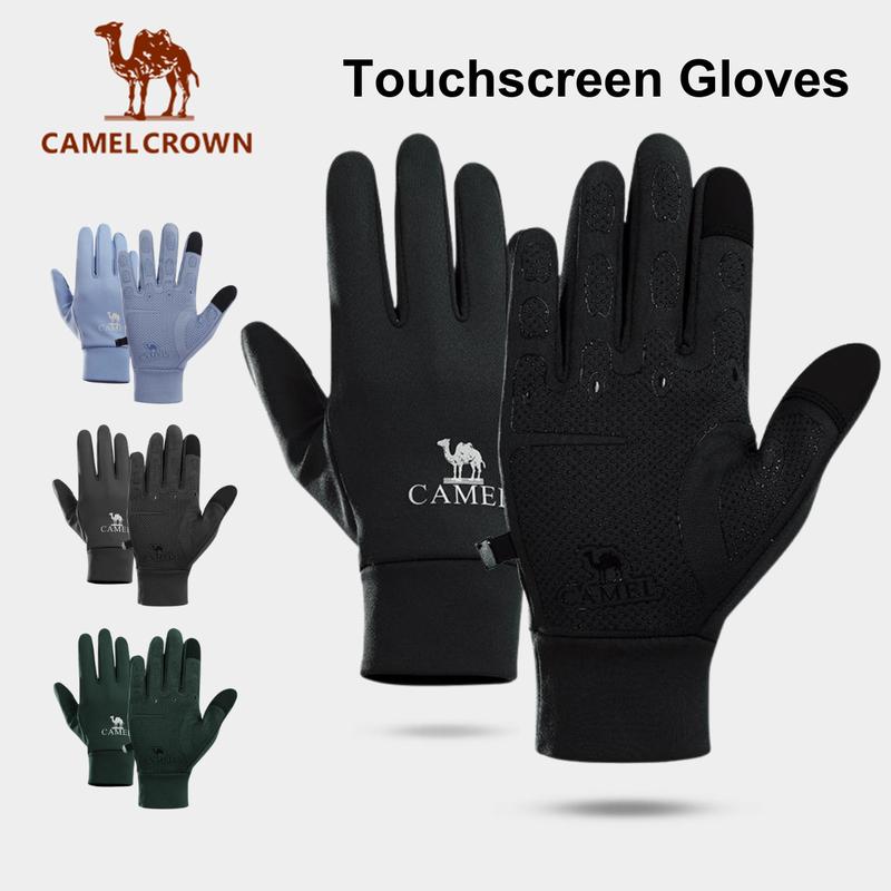 Găng Tay Đi Xe Đạp Mùa Đông, Camel Crown, Nhung Mỏng, Ấm Áp Và Chống Gió, Tương Thích Với Màn Hình Cảm Ứng, Thích Hợp Cho Xe Máy Điện, Găng Tay Chống Lạnh Cho Nam Và Nữ, 1T32264472