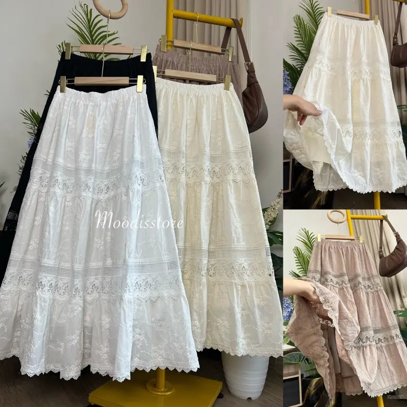 Moodis - Alicia Alesha Embroidery Skirt Rok Katun Bordir 4