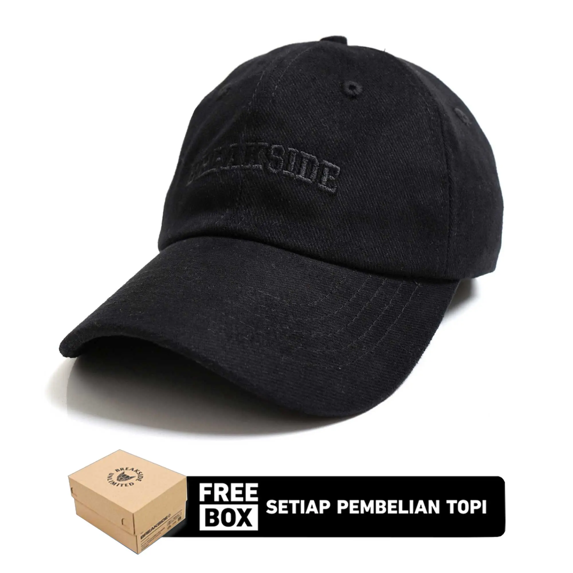 Breakside Polo Cap Tagged - Black Topi Pria