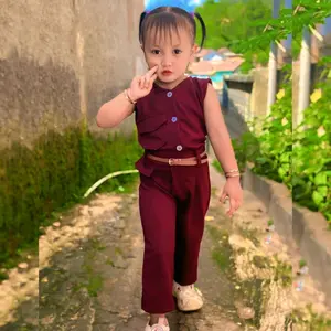 SETELAN VEST ANAK PEREMPUAN TERBARU FREE IKAT PINGGANG 1-6 TAHUN