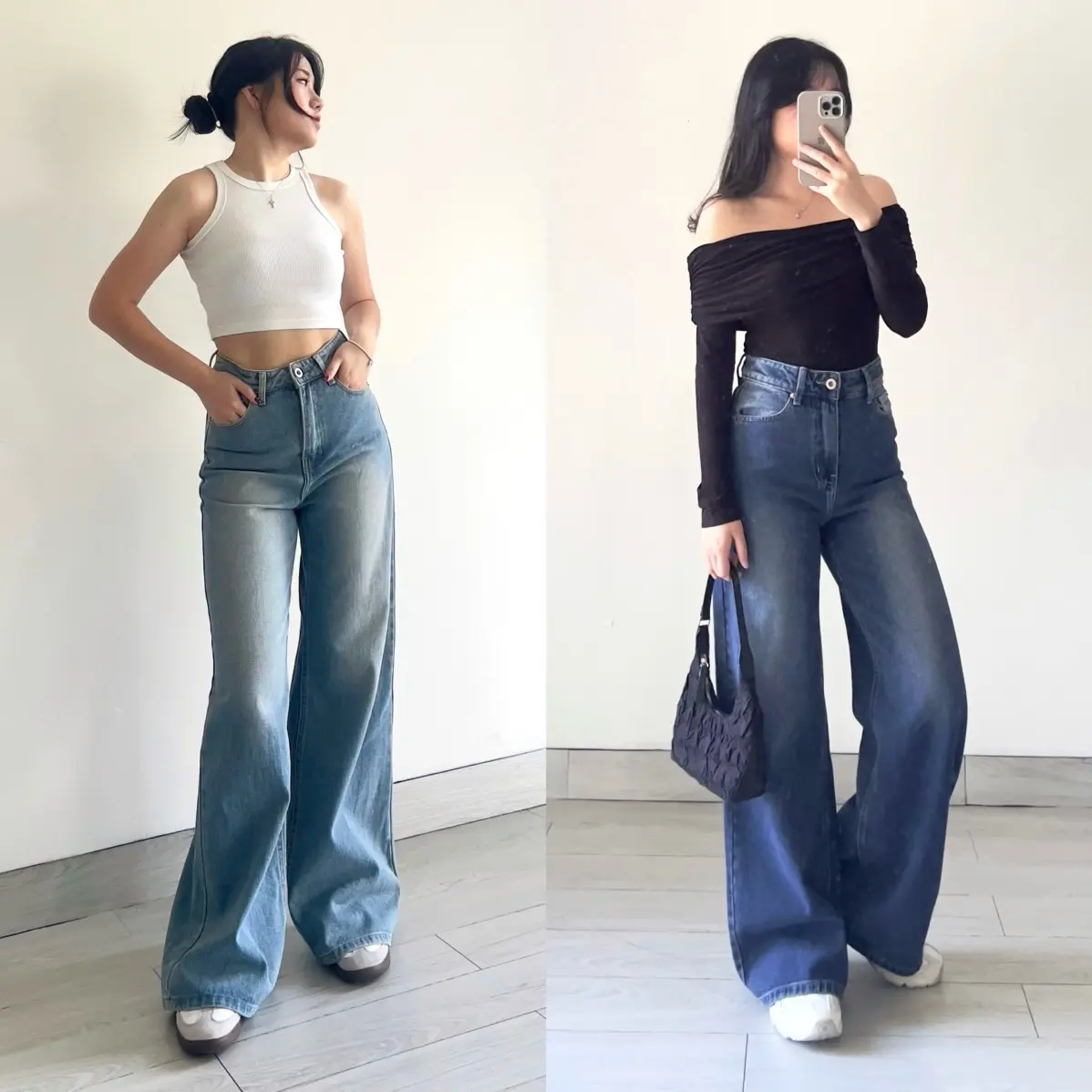 KLAVEE - SORA BAGGY JEANS / Celana Denim Panjang Wanita / Longgar retro Highwaist Korean Style Kekinian