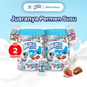 2 Jar Milkita Permen Susu Toples - (1 Toples Isi 100Pcs)