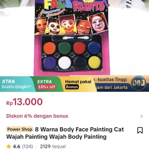 8 Warna Body Face Painting Cat Wajah Painting Wajah Body Painting