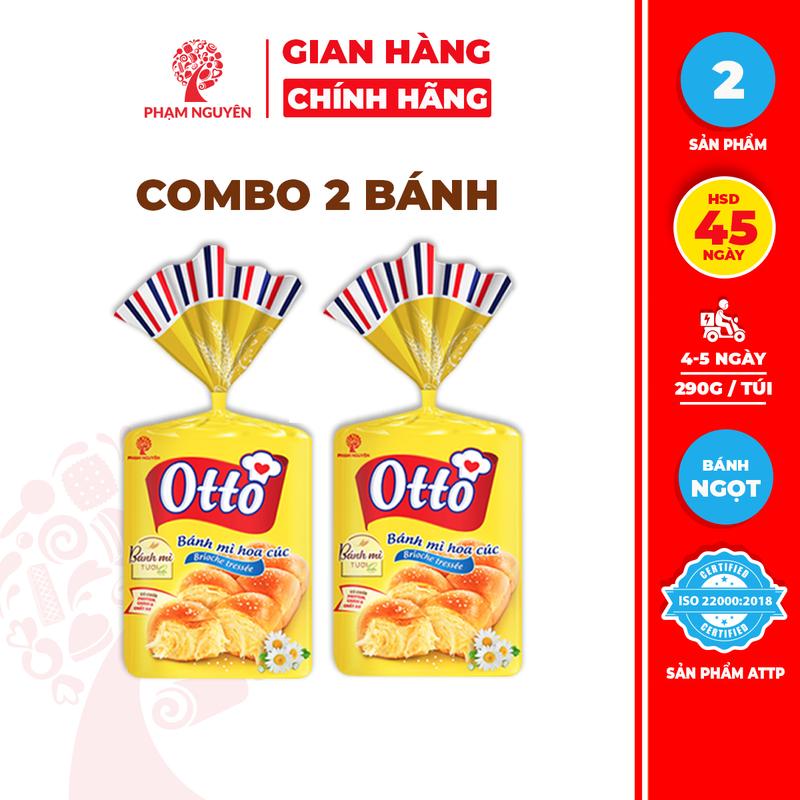 Combo 2 Bịch Bánh mì Hoa Cúc Otto - Otto Brioche Tressée 290g | Bánh ăn sáng tiện lợi | Đồ ăn vặt | Snack Food