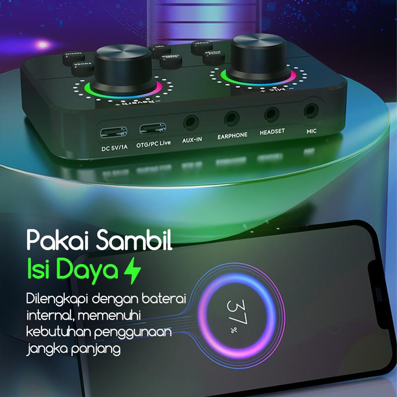 Bonkyo V8S SoundCard Bluetooth Audio USB Eksternal dengan 18 Efek Suara & 112 Kualitas Suara Elektronik untuk Karaoke dan Gaming Bonkyo V8S SoundCard Bluetooth Audio USB Eksternal dengan 18 Efek Suara & 112 Kualitas Suara Elektronik untuk Karaoke dan Gaming