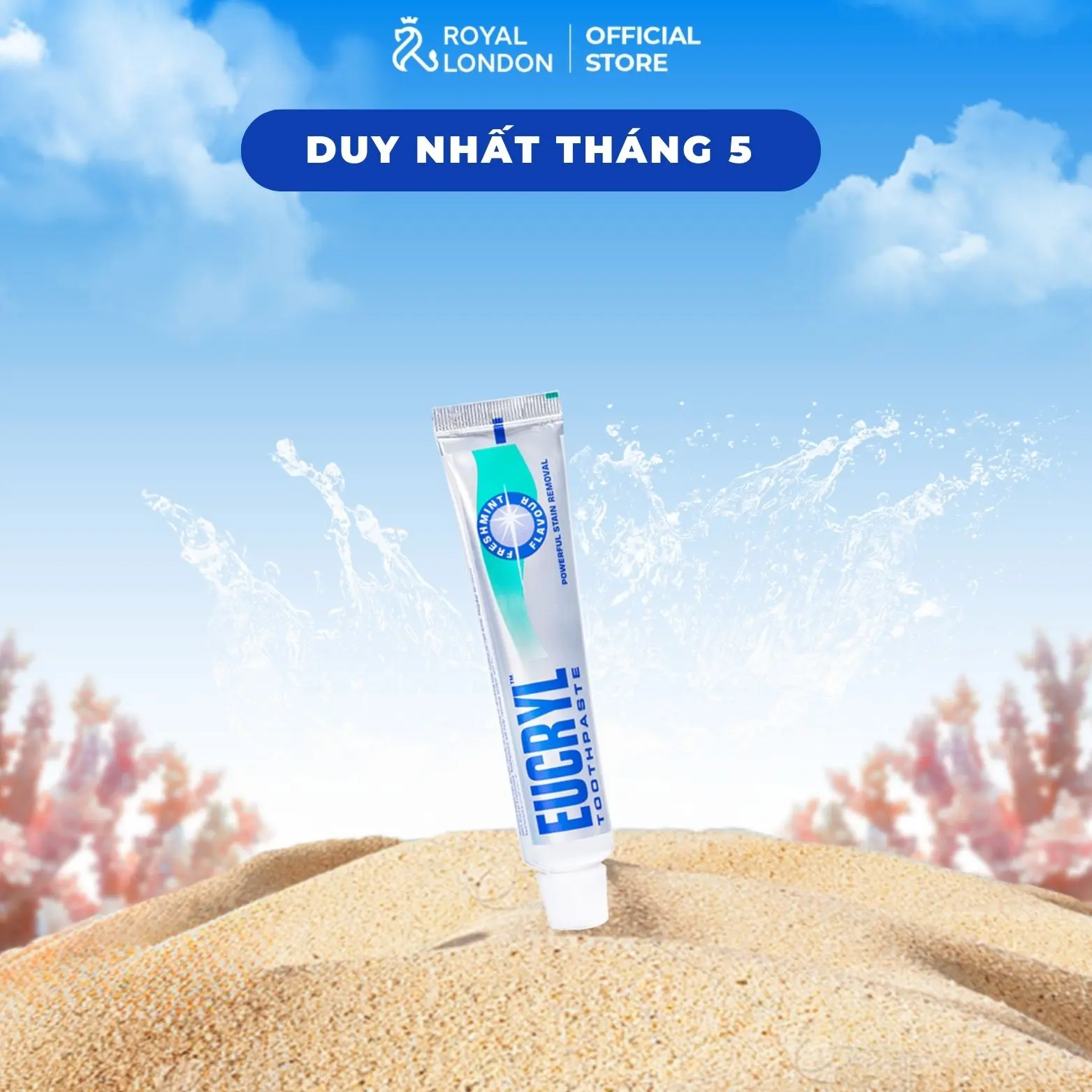 Kem Đánh Răng Bạc Hà hỗ trợ Trắng răng Eucryl Toothpaste 62g