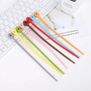 Silicone cable ties pengikat kabel silikon serbaguna pouch organizer kabel praktis mudah digunakan