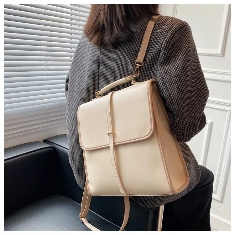 Onebear ransel selempang wanita tas ransel wanit unik ransel cewek ransel retro tas sekolah fashion gaya kuilah inggris Hitam Backpack Travel Kulit tas ransel sekolah cewek LM27 3