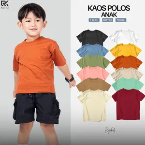 Baju kaos Anak Laki-Laki Perempuan Polos lengan pendek Cotoon Eyrocool Tebal Adem