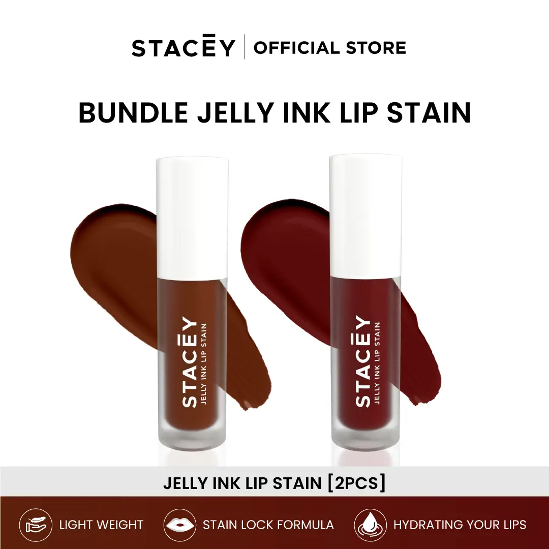 [BUNDLE 2 PCS] Stacey Jelly Ink Lip Stain - Make Up Lip Tint Korea Lipstick Bibir