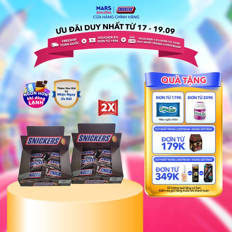 Combo 2 Hộp Kẹo Socola Snickers 240g