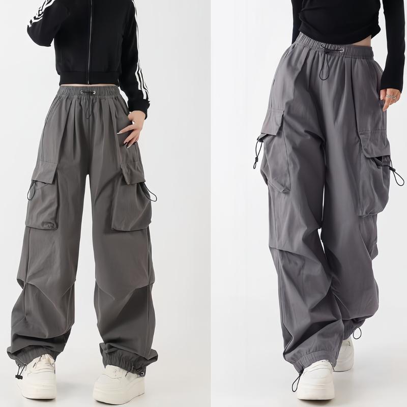 Erona_id - Celana Panjang Kiya & Rora Cargo Drill Wanita Dewasa Skena Outfit dengan Pinggang Karet dan Band Ikat Model Casual Kekinian Berbahan Drill - 5 Varian Warna Hits Terkini dan 4 Pouch/Kantong 5