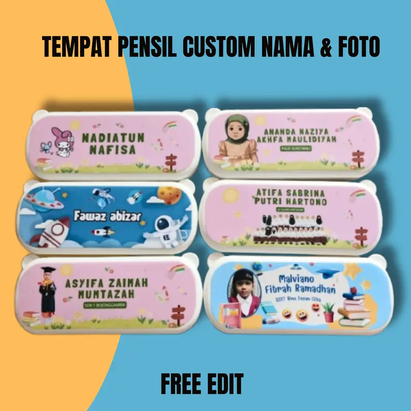 Tempat pensil custom nama dan foto, bisa request tema dan karakter 1
