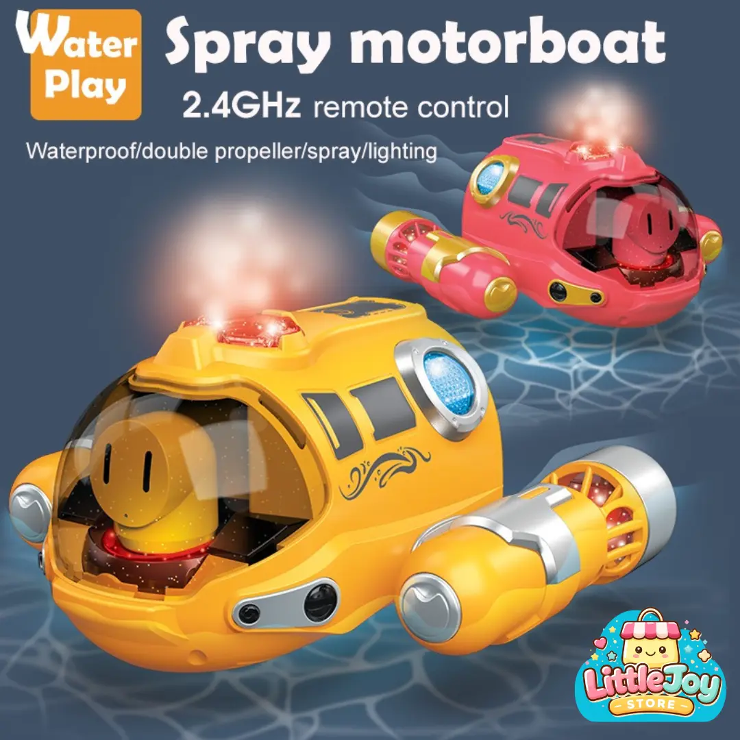 Mainan Anak Spray Gasboat Kapal Selam Remote Control 2.4GHz Dengan Lampu Dan Pompa Air