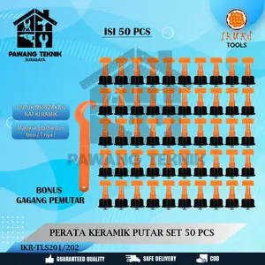 Ikura Tools BONUS GAGANG Perata Keramik Putar Set 50 Pcs Reusable Tile Leveling System 1mm 1,5mm - Alat Bantu Meratakan Nut Keramik Ukuran 1mm 1.5mm Set - Tile leveling keramik reusable tipe putar PIN 1mm 1.5mm Spacer Nat