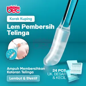 [BEC] Korek Kuping Lem Pembersih Telinga 24pcs / Korek Kuping Pembersih Telinga Portable / Pembersih Kotoran Earwax Earpick Isi 24pcs