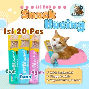 [20 PCS] Snack Kucing Cat Strip Creamy LieBao 15gr/Makanan Snack Kucing Adult Kitten LieBao Cat Strips/Cat Treats
