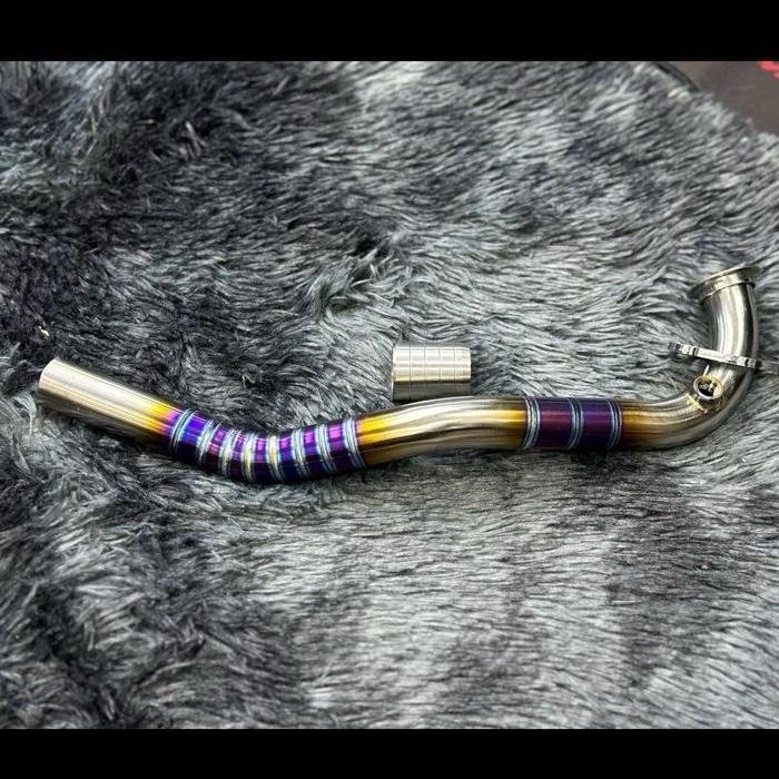 Ống xả cổ pô mẫu T1 vario,AB,vision,click,SH vn chất liệu titanium độ thẩm mỹ cao tặng pas cnc và khâu chống xì Phụ Tùng Phụ Kiện Cao Su