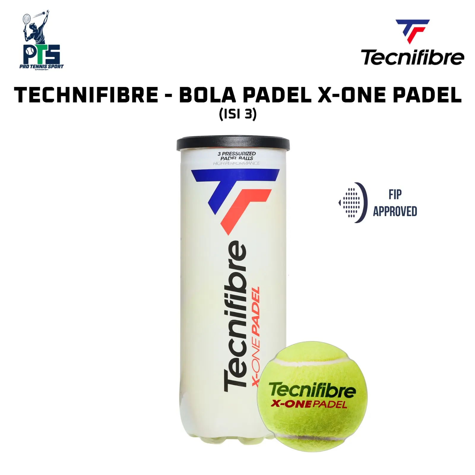 Bola Padel Tecnifibre X-One Isi 3