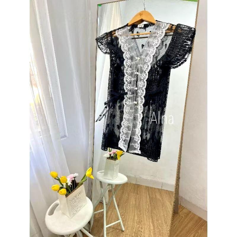 meyina outer brukat tunik hari lebaran/hari raya outer brokat kondangan