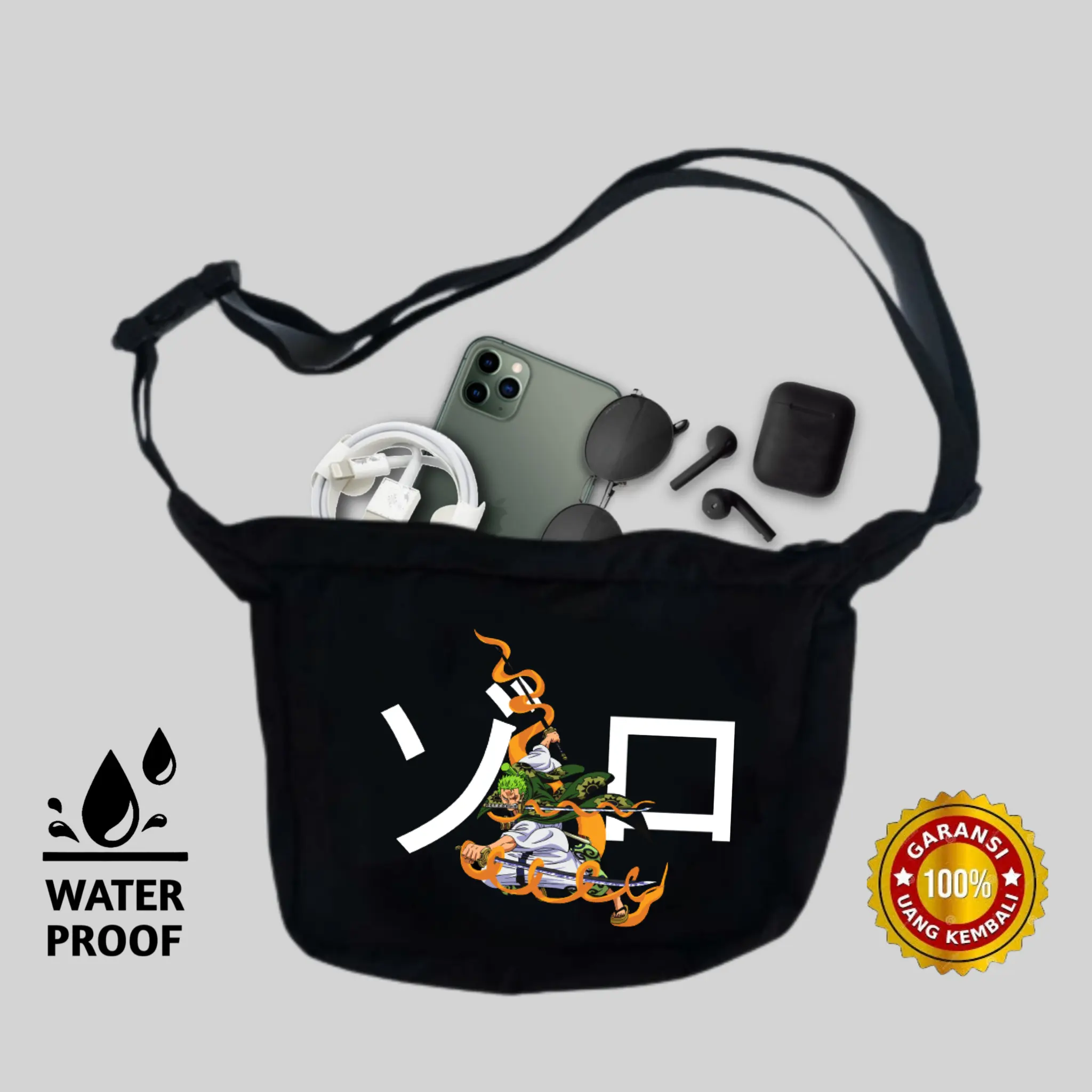 Tas selempang pria murah distro anti air waterproof keren kekinian kerja simpel sling bag wanita hp mini laki premium bahan tebal kanvas corduroy canvas kodura nylon rajut karung goni parasut nilon sekolah anak tk korea jakarta sling bag anime