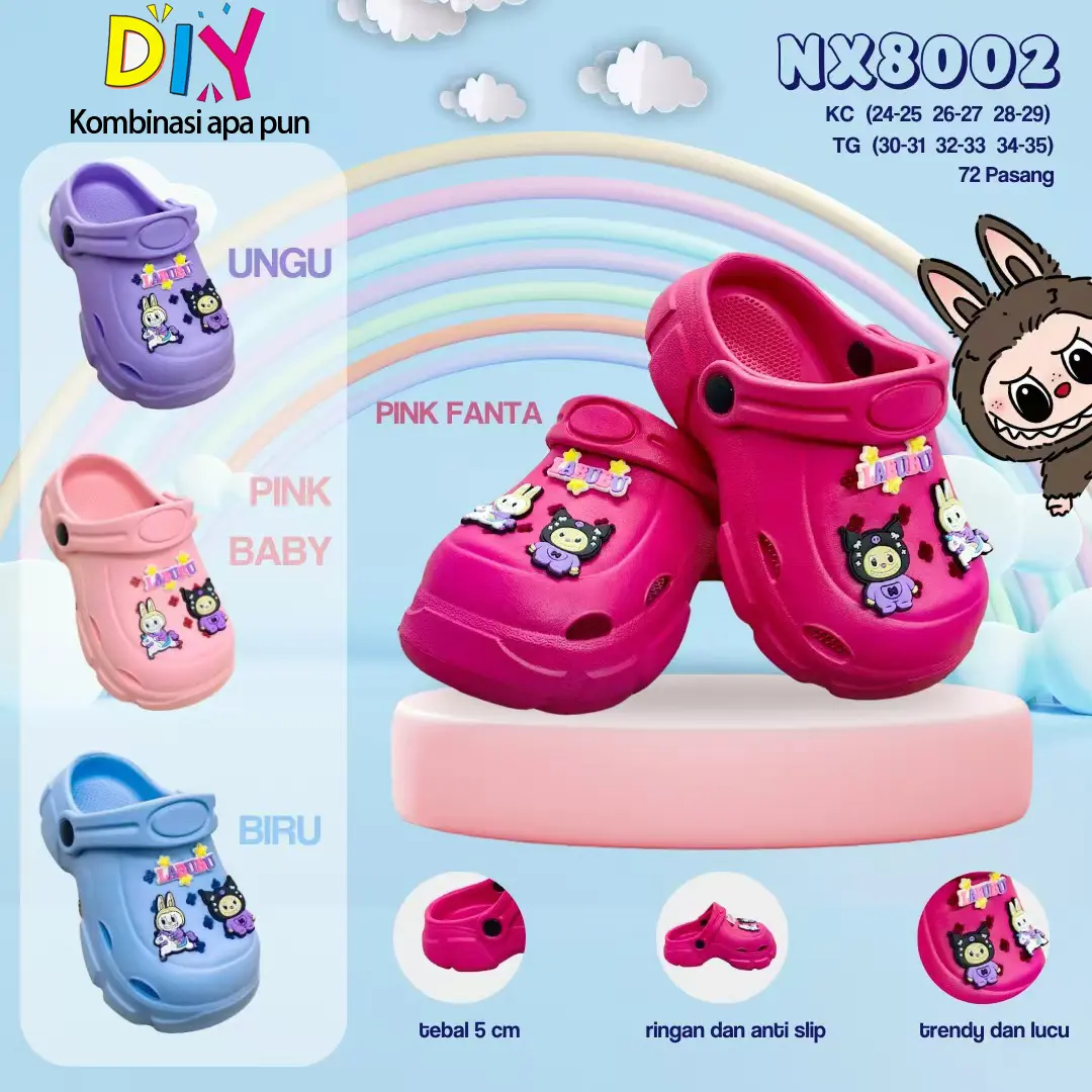 [DIY] Lucu Sandal Baim Sepatu 5cm EVA Orang tua-anak Dewasa Anak-anak Untuk Wanita 2024 Pakaian Luar Anak Perempuan Gaya Baru Sandal Anti-Selip