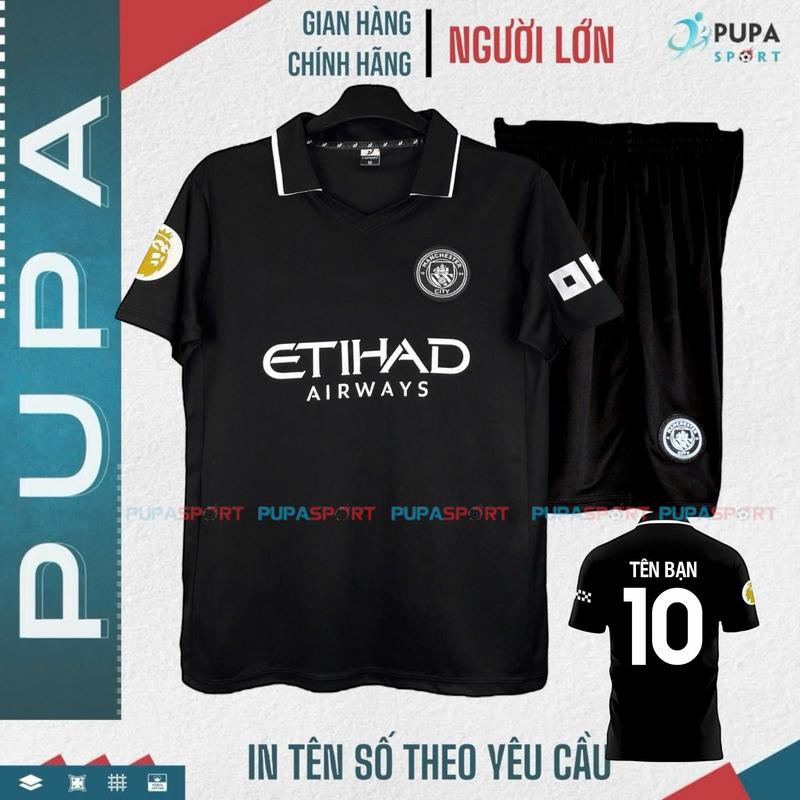 Bộ Đồ Đá Banh Jp, Clb Mờ C 25/26 - Màu Đen, Vải Thun Lạnh Cao Cấp Cho Nam Nữ, Có In Tên Unisex Sport Top Quần