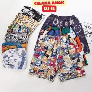 Celana Kolor Anak Isi 15pcs Usia 3-6 Tahun Cewek Cowok Bahan Rayon Motif Fashion Pakaian