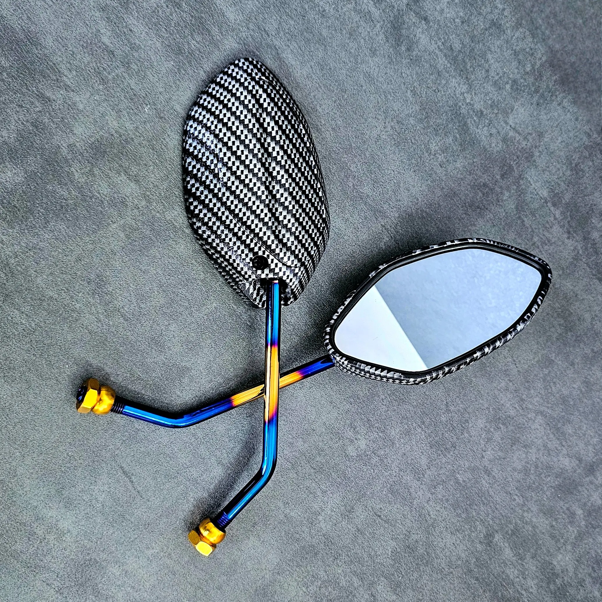 Spion Carbon Twotone Panjang Pendek Variasi Honda Beat FI Vario 125/150 Scoopy Universal  Motorcycle