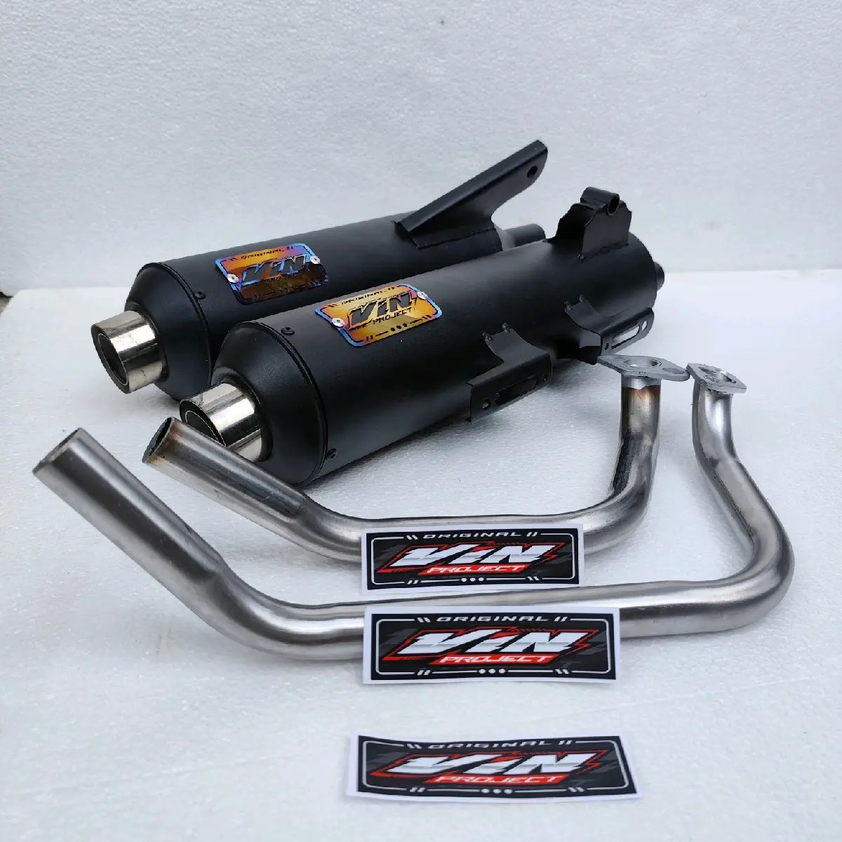 Knalpot ORIGINAL VIN PROJECT fullsistem Beat scoopy vario 125 vario 150 mio nmax aerox pcx stanndat racing bass adem Baud Baut Mesin Motor Motorcycle Slincer