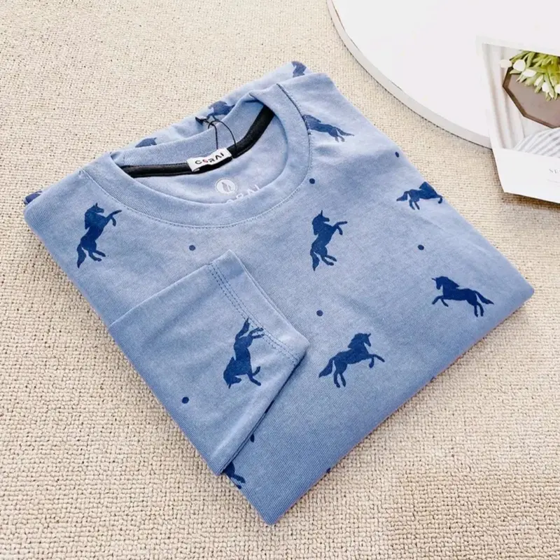 KAOS RIB LENGAN PANJANG MOTIF Basic Tee cewek 7