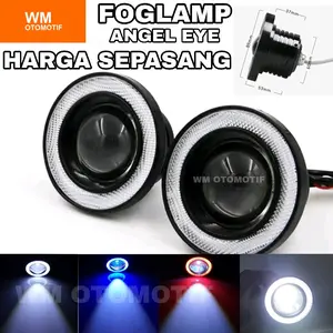 SEPASANG Lampu Tembak 2 PCS Foglamp Depan LED Daymaker kabut 89mm 3.5 Inch 76mm 3 Inch Angel Eyes DRL Mobil Motor Hi Lo High Low Jauh Dekat Projector Flash Running Angle Eye Demon Eyes Angle Proji Utama Sorot Universal Calya Sigra Avanza Xenia Waterproof