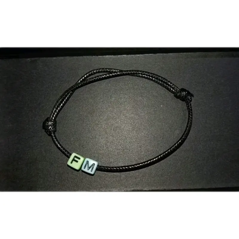 Gelang Hitam Polos (Inisial Nama) - Bracelets
