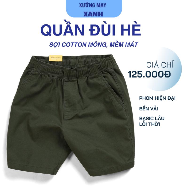 Quần đùi mẫu mới mùa hè kaki mềm lưng thun co giãn dây rút ôm sát vòng bụng thoải mái vận động Nam Menswear Quần Lửng Có Túi  quan short quần  short gió