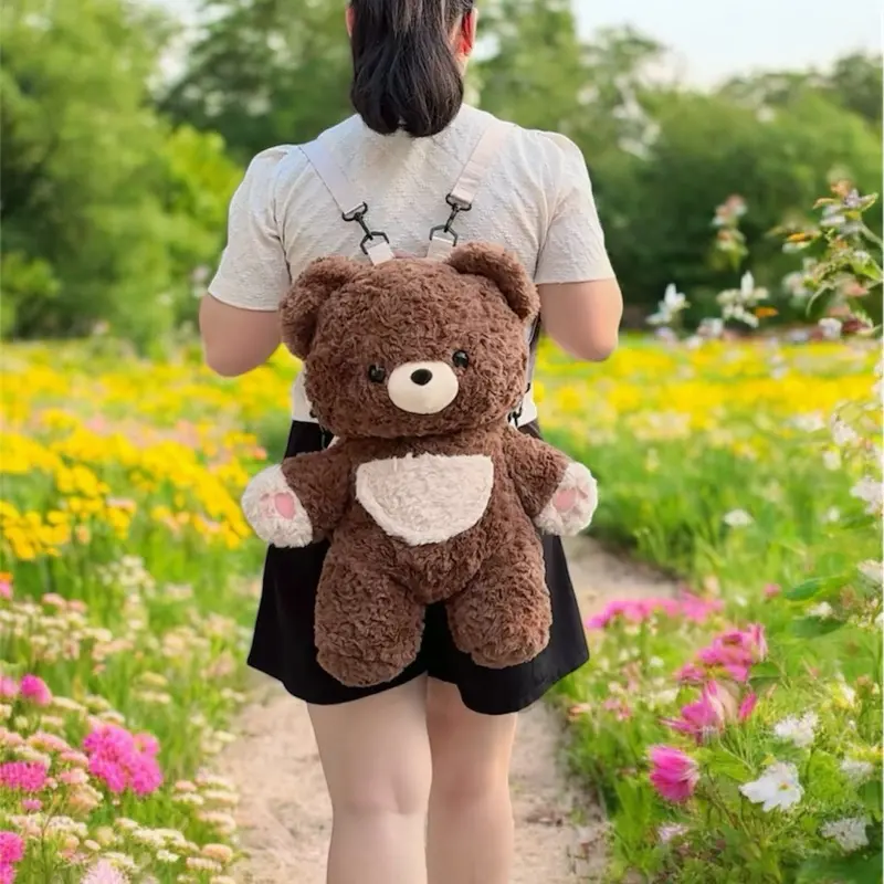 Balo gấu bông sức chứa lớn Nhung Đeo Vai Backpack balo gấu nâu, balo heo hồng, balo voi xanh 1