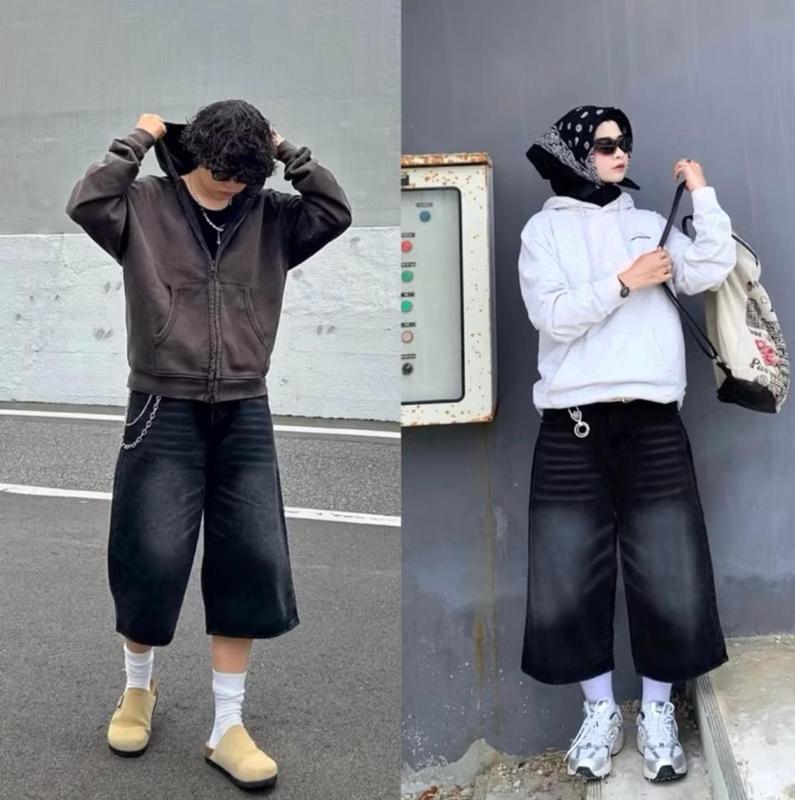 Jorts Baggy Short Jeans Unisex / Jorts Jeans Short Denim / Celana Jeans Pendek 3/4 Pria Wanita Unisex/ Celana Pendek Jorts Pants Short 1