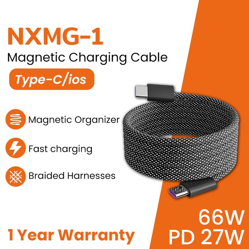 Cáp sạc điện thoại Type C sang Type C, 66W PD và 27W PD, Hút từ tính, Chống cuộn dây, Dây sạc nhanh, Thích hợp cho iPhone,iphone 16, Samsung, Huawei, Xiaomi, infinix, Redmi, Lenovo, OPPO và Vivo, Tương thích với Type-C sang iOS Usb Phụ Kiện Titan