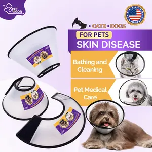PETVIGOR  Kerah Hewan PeliharaanPet Elizabethan Cone E-Shaped Cover Adjustable untuk Anjing dan Kucing Anti Gores dan Gigitan
