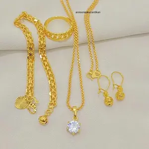 Set perhiasan nori medan warna 24.k ati karat dan luntur fulset