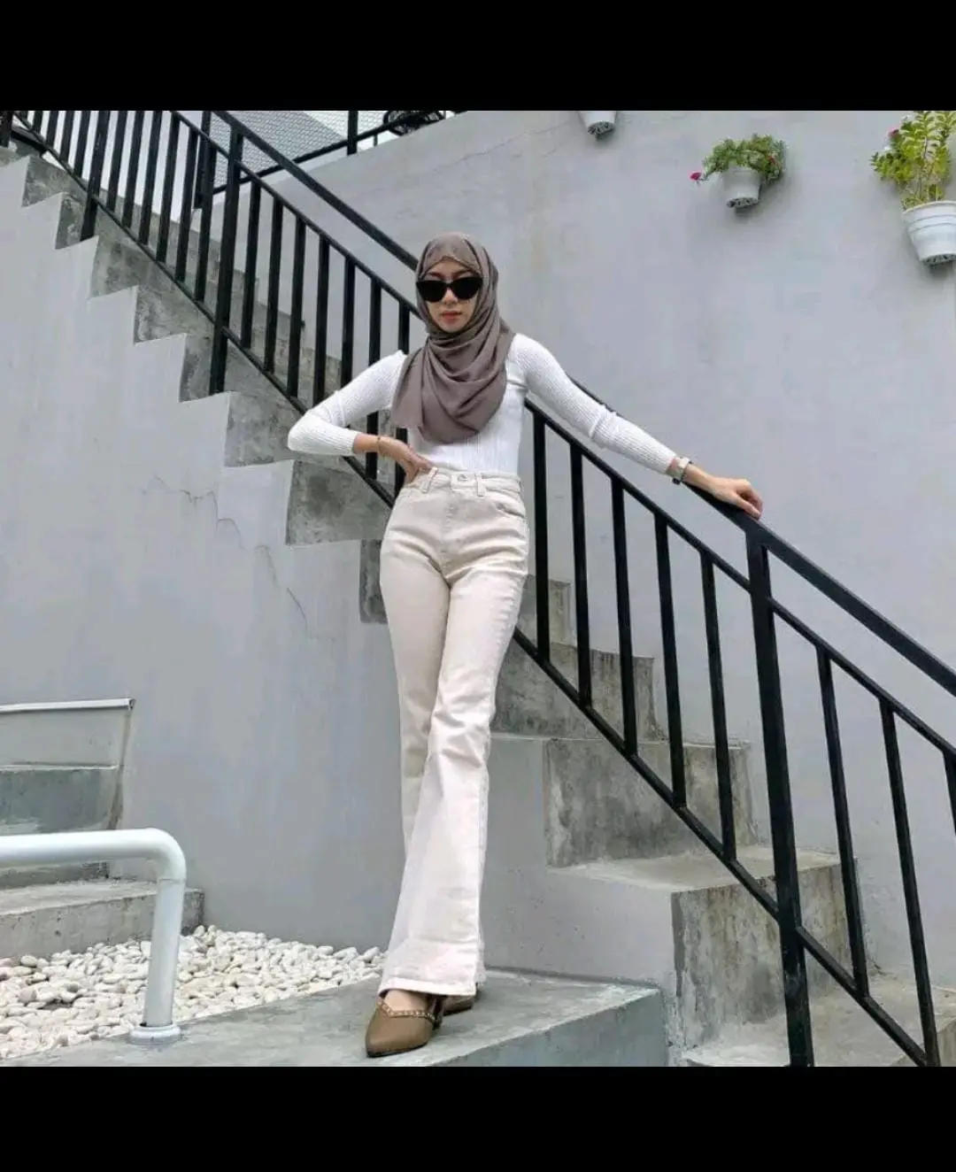 Celana Jeans Cutbray Wanita Highwaist Non Stretch Panjang Tebal Nyaman Korean XL Denim cut Kancing Hitam Cewek