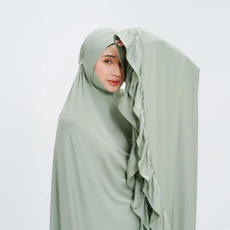 Mukena Jersey ARUMI Penutup Dagu Variasi Rempel 5