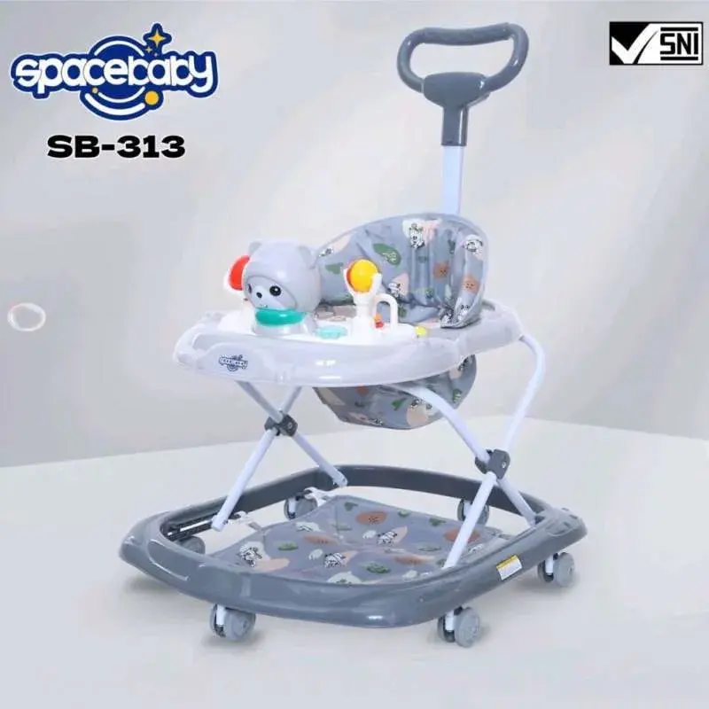 BABY WALKER BEAR STIR SB 313 BLUE/GREY/BROWN SPACE BABY 2