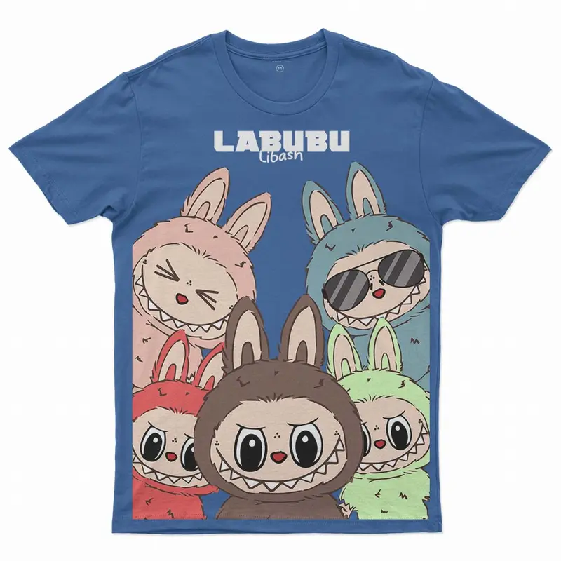 Libash Pakaian Anak Kaos Unisex Umur 3-8 Tahun Labubu Combed 30s Atasan Kids Fashion imut mustar kaos anak perempuan 2