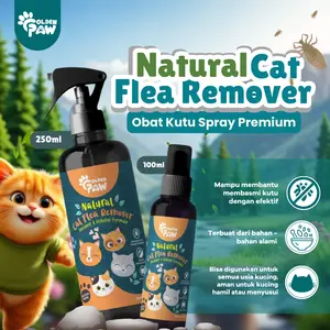 Natural Cat Flea Remover Obat Kutu Spray Premium by Golden Paw 100-250ml