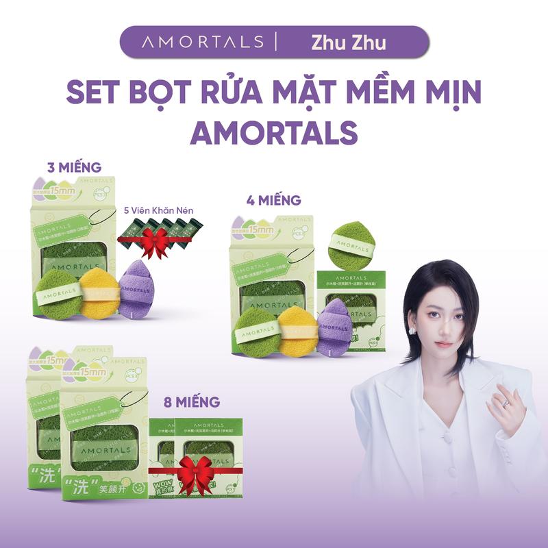 《AMORTALS X ZhuZhu》Bọt Rửa Mặt Amortals Hỗ Trợ Rửa Mặt Dịu Nhẹ Sạch Sâu, Cấu Trúc Lỗ Tổ Ong Mềm Mại, Hỗ Trợ Tẩy Trang Mặt Nạ Đẩt Xét, Không Gây Đau Rát Tạo Bọt Dày Êm Ái Bọt Biển Rửa Mặt Đàn Hồi Tốt Thân Thiện, An Toàn Mọi Loại Da Kể Cả Da Nhạy Cảm