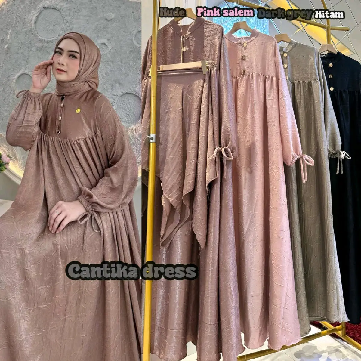 REALPICT DRESS GAMIS CANTIKA (FREE HIJAB)