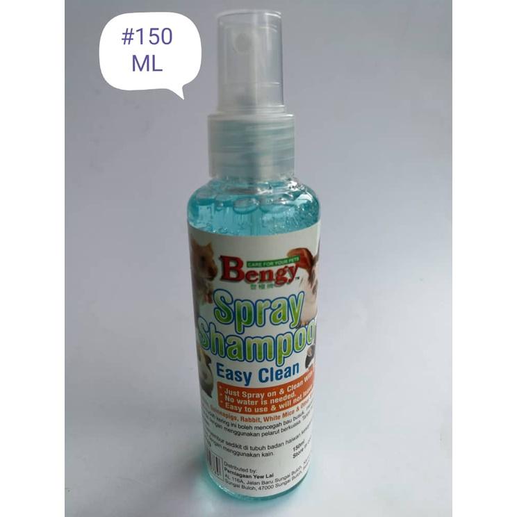 [1xBottle] Bengy Rodent Spray Shampoo Rabbit Hamster Sugar Glider 150ml Waterless Syampu Wangi Arnab